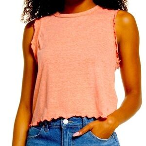 BP. Coral Camelia Ruffle Edge Tank Top 3X NWT